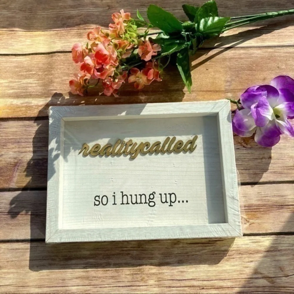 💋 Home accent reality called picture frame wall art faux wood humor